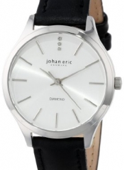 Johan Eric Women's JE2200-04-001.7 Herlev Black Leather Watch with Diamond Accents