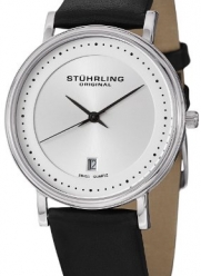 Stuhrling Original Men's 734G.01 Classic Ascot Castorra Elite Swiss Quartz Ultra Slim Date Silver Dial Watch
