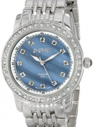 August Steiner Women's AS8045SS Diamond and Crystal Swiss Quartz Bracelet Watch