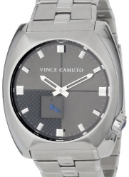 Vince Camuto Men's VC/1021DGSV The Cadet Silver-Tone Gunmetal Dial Remote Sweep Bracelet Watch