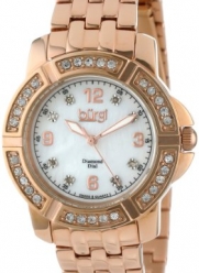 Burgi Women's BUR069RG Stainless Steel Diamond Bracelet Watch