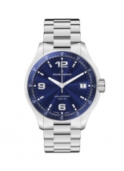 Claude Bernard Women's 70169 3B BUIN Aquarider Blue Dial Stainless Steel Date Watch