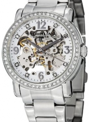 Stuhrling Original Women's 531L.11112 Classic Delphi Canterbury Automatic Skeleton Swarovski Crystal-Accented Silver Dial Watch