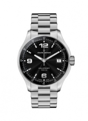Claude Bernard Women's 70169 3 NIN Aquarider Black Dial Stainless Steel Date Watch