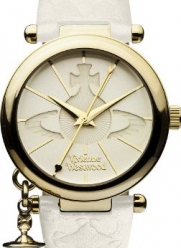 Vivienne Westwood Orb II Women's Quartz Watch with White Dial Analogue Display and White Leather Strap VV006WHWH