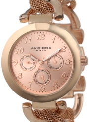 Akribos XXIV Women's AK564RG Multi-Function Mesh Link Bracelet Watch