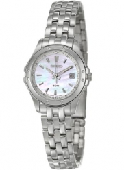 Seiko Women's SXDE09 Stainless Steel Analog with Mother-Of-Pearl Dial Watch