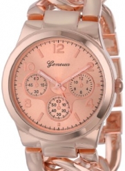 Geneva Women's 2380-Rose-GEN Oversized Interlocked Chain Band Watch