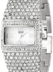 Badgley Mischka Women's BA/1155MPSV Swarovski Crystal Covered Silver-Tone Bangle Watch