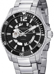 Stuhrling Original Men's 772.01 Aquadiver Makran Automatic Skeleton Black Dial Watch