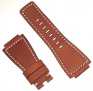 Ammo Style with White-stitch Leather Watchband for Bell & Ross BR01 BR03
