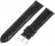 Artisan of Italy CITQR100-0118LR Women's Fashion Quick-Release Padded Crocodile 18mm Black Watch Strap