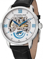 Stuhrling Original Men's 574.01 Aristocrat Executive II Automatic Skeleton Silver Dial Watch