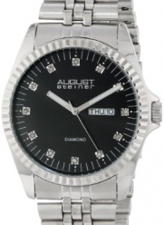 August Steiner Men's AS8047SS Diamond Stainless Steel Bracelet Watch