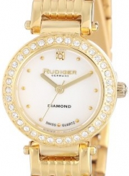 Rudiger Women's R2500-02-009 Essen Yellow Gold Ion-Plated Stainless Steel, Cubic Zirconia, and Diamond Accent Watch