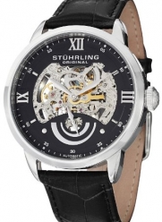 Stuhrling Original Men's 574.02 Aristocrat Executive II Automatic Skeleton Black Dial Watch