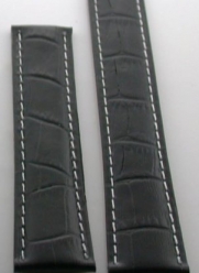 Leather Strap for Breitling Watch Deployment 16/18 Black #1