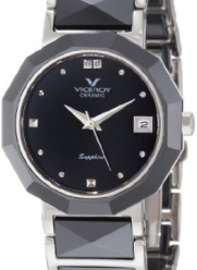 Viceroy Women's 47576-57 Black Ceramic & Stainless Steel Bracelet Date Watch