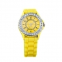 YKS NEW Classic Gel Silicone Crystal Men Lady Jelly Watch Gifts Fashion Luxury (yellow)