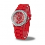 YKS NEW Classic Gel Silicone Crystal Men Lady Jelly Watch Gifts Fashion Luxury (red)