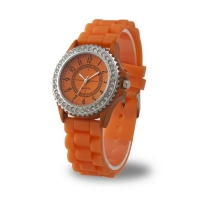 YKS NEW Classic Gel Silicone Crystal Men Lady Jelly Watch Gifts Fashion Luxury (orange)