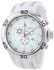 Joshua & Sons Men's JS50WT Swiss Chronograph White Silicone Strap Watch