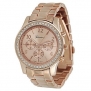 Women's Rhinestone Accented Link Watch Color: Copper