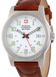 Wenger Swiss Military Men's 72900 Classic Field White Dial Brown Leather Military Watch