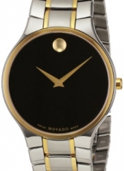 Movado Men's 0606388 Serio Two-Tone Stainless-Steel Black Round Dial Watch