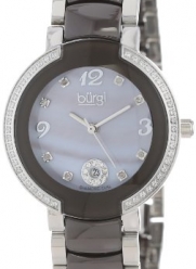 Burgi Women's BUR072BR Mother-Of-Pearl Diamond Ceramic Bracelet Watch