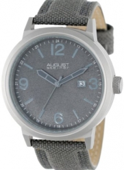 August Steiner Men's AS8088GY Stainless Steel and Gray Canvas Watch