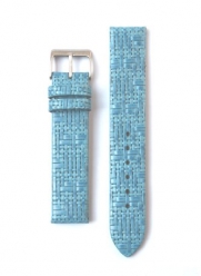 20mm Blue Tommy Bahamas Braided Style Italian Leather Watchband with S/S Buckle