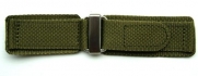 Drab Olive Double Layer Canvas Velcro Watchband for Bell & Ross BR01 BR03 with Stainless Steel Buckle 24mm