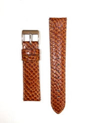 12mm Tan Snakeskin Leather with Quick-Release Pins for Michele Style