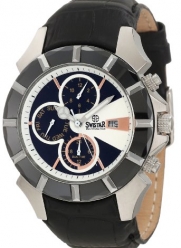 Swistar Men's 5651-1M Wh Swiss Quartz Stainless Steel Dual Time Dress Watch