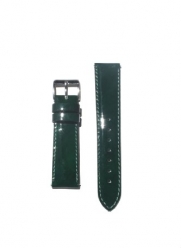 20mm Forest Green Patent Leather Watchband with Quick Release Pins Michele Style
