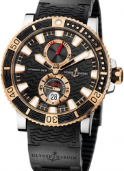 New Mens Ulysse Nardin 18k Rose Gold Maxi Marine Diver Titanium Watch 265-90-3C/92