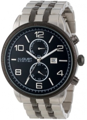 August Steiner Men's AS8069BK Multi-Function Swiss Quartz Bracelet Watch