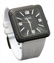 Kenneth Cole Reaction RK1260 Black Square Face White strap Woman's Watch