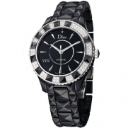 Christian Dior Black Eight Ladies Black Ceramic Diamond Automatic Watch CD1245E1C001
