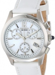 Golana Swiss Women's AU200-7 Aura Pro White Mother-of-Pearl Dial Chronograph Leather Women's Watch