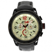 Carbon 14 Earth Chronograph Ivory Dial Leather Mens Watch E2.3