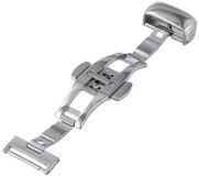 Hadley-Roma 16-mm Stainless Steel Push Button Deployment Clasp