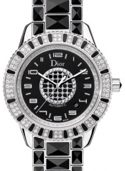 Christian Dior Women's CD115511M001 Christal Black Diamond Dial Watch