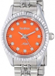 Armitron Women's 75/5179ORSV Swarovski Crystal Accented Orange Dial Silver-Tone Bracelet Watch