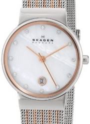 Skagen Women's 355SSRS White Label Analog Display Analog Quartz Rose Gold Watch