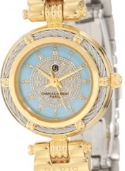 Charles-Hubert, Paris Women's 6779-T Premium Collection Two-Tone Brass Case with Stainless Steel Wire Bangle Watch