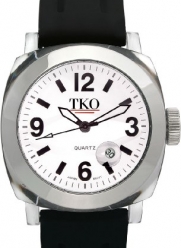 TKO ORLOGI Unisex TK508-WB Milano Plastic Case and Black Rubber Strap Watch