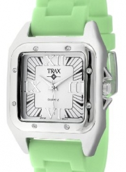 Trax Women's TR5132-WMT Posh Square Mint Rubber White Dial Watch