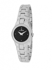 Le Chateau Women's 7032L_BLK Tuoi Collection All Steel and Sunray Dial Watch